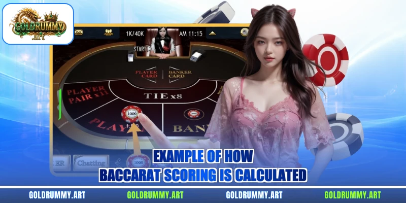 Example of how Baccarat scoring is calculated