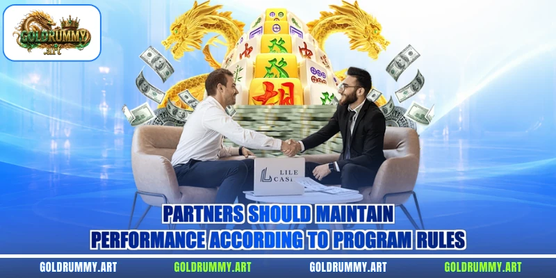Partners should maintain performance according to program rules