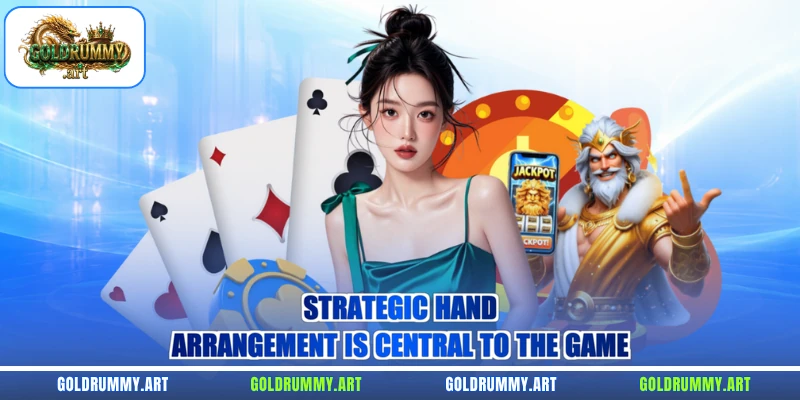 Strategic hand arrangement is central to the game